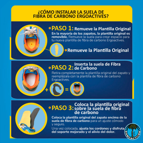 Plantilla Fibra de Carbono para Fascitis Plantar 1 par - Imagen 3
