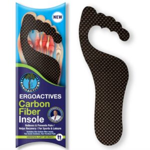 Plantilla Ergo de Fibra de Carbono Plus Edition (1 unidad), rígida CON ACOLCHADO para hombres y mujeres